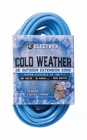 12 Gauge Cold Weather Outdoor Extension Cord - Blue