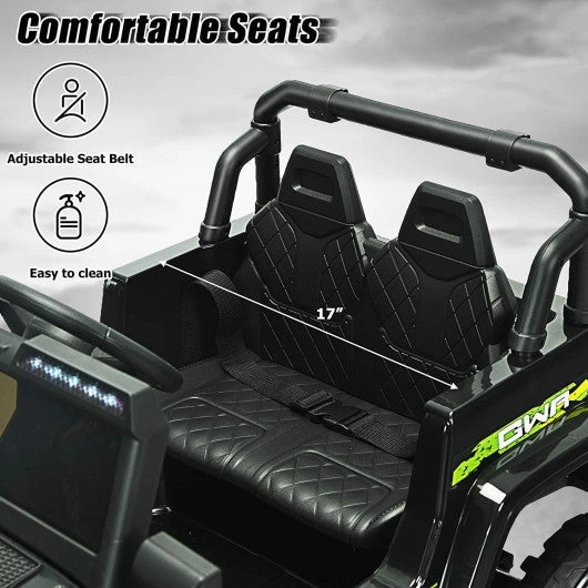 12V Kids Ride-on Jeep Car With 2.4 G Remote Control-Black & Green