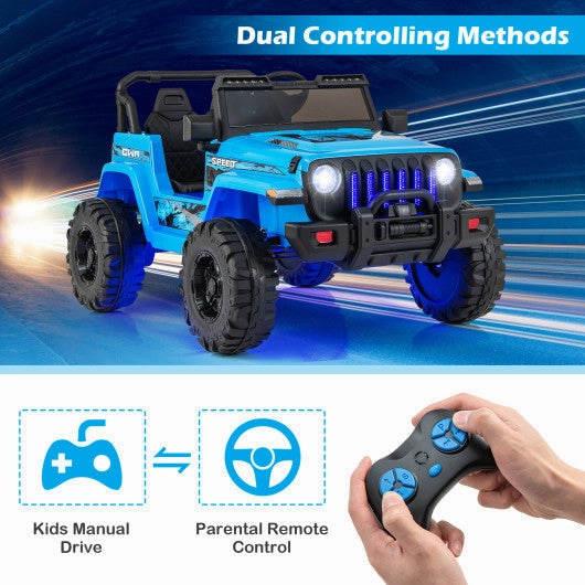 12V Kids Ride-on Jeep Car With 2.4 G Remote Control-Blue