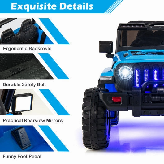 12V Kids Ride-on Jeep Car With 2.4 G Remote Control-Blue