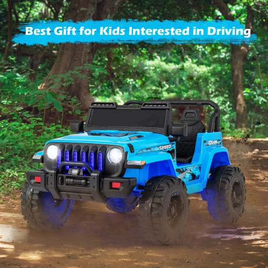 12V Kids Ride-on Jeep Car With 2.4 G Remote Control-Blue