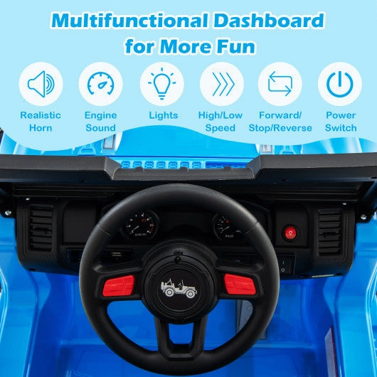 12V Kids Ride-on Jeep Car With 2.4 G Remote Control-Blue