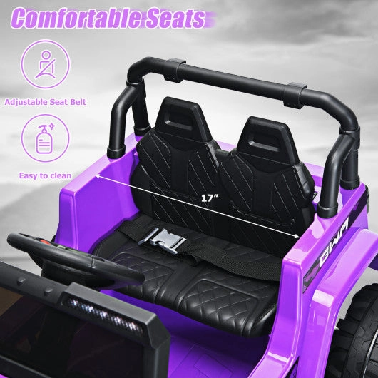 12V Kids Ride-on Jeep Car With 2.4 G Remote Control-Purple