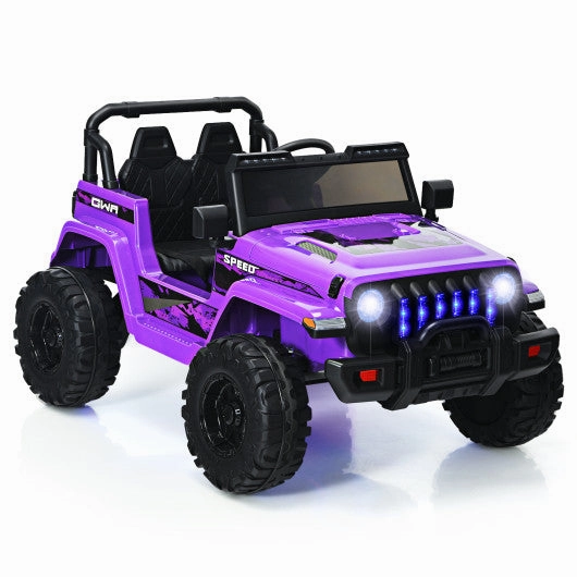 12V Kids Ride-on Jeep Car With 2.4 G Remote Control-Purple