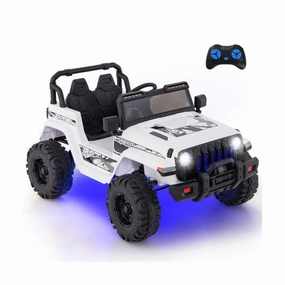 12V Kids Ride-on Jeep Car With 2.4 G Remote Control-White