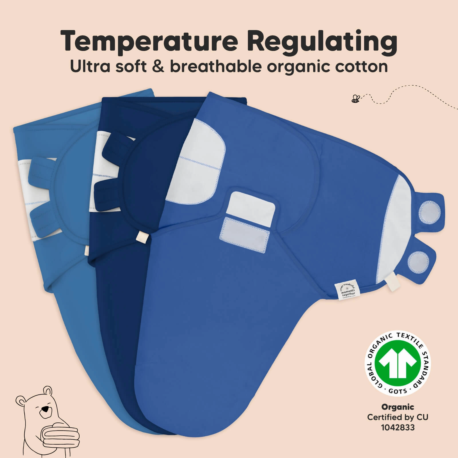 3-Pack Soothe Swaddle Wraps (Frost)