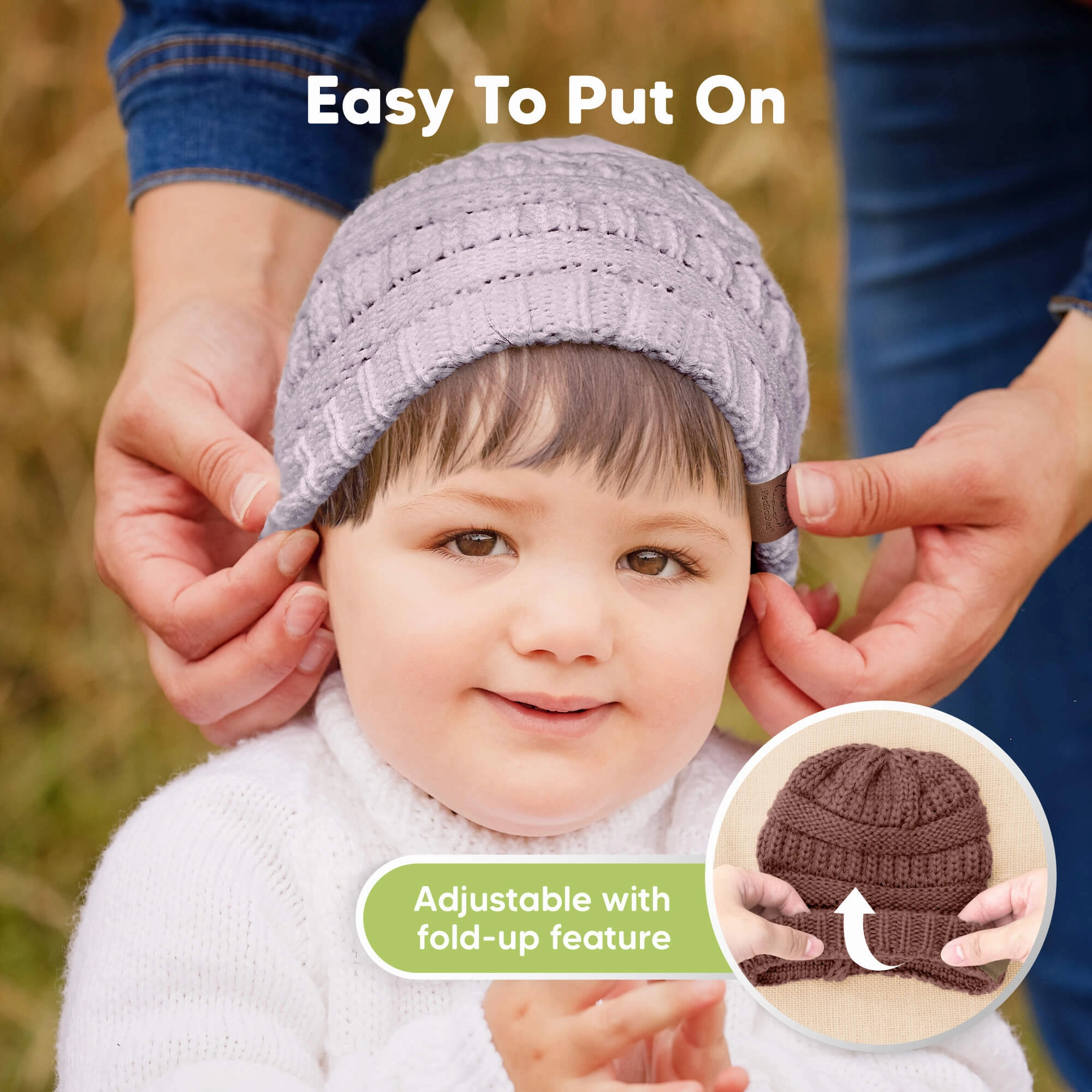 3-Pack Warmzy Baby Beanies (Mauve, M)