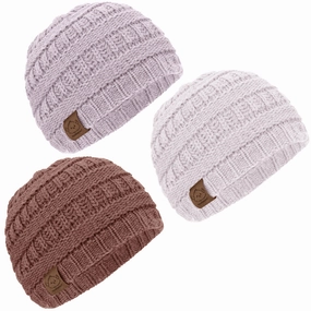 3-Pack Warmzy Baby Beanies (Mauve, M)