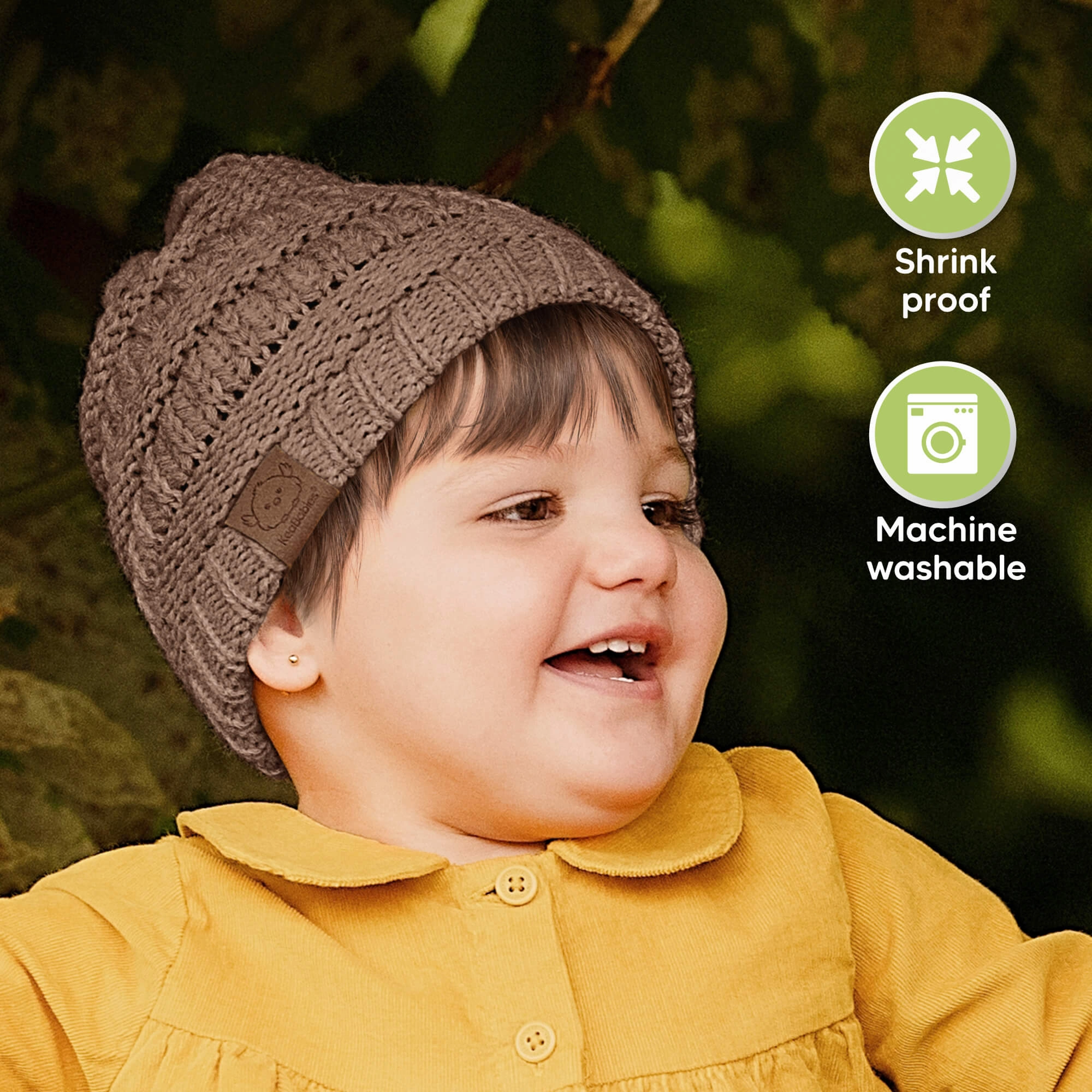 3-Pack Warmzy Baby Beanies (Pecan, M)