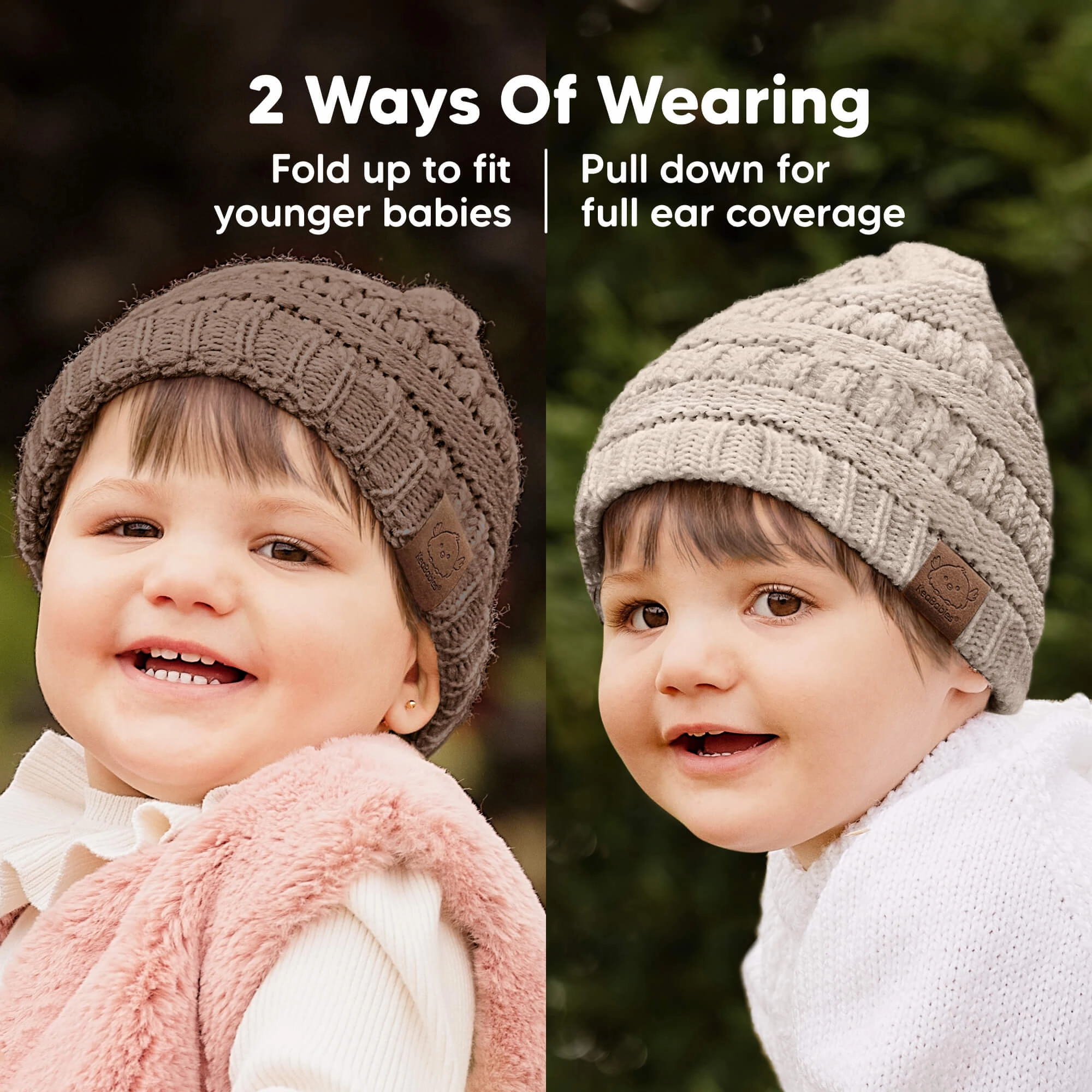 3-Pack Warmzy Baby Beanies (Pecan, M)