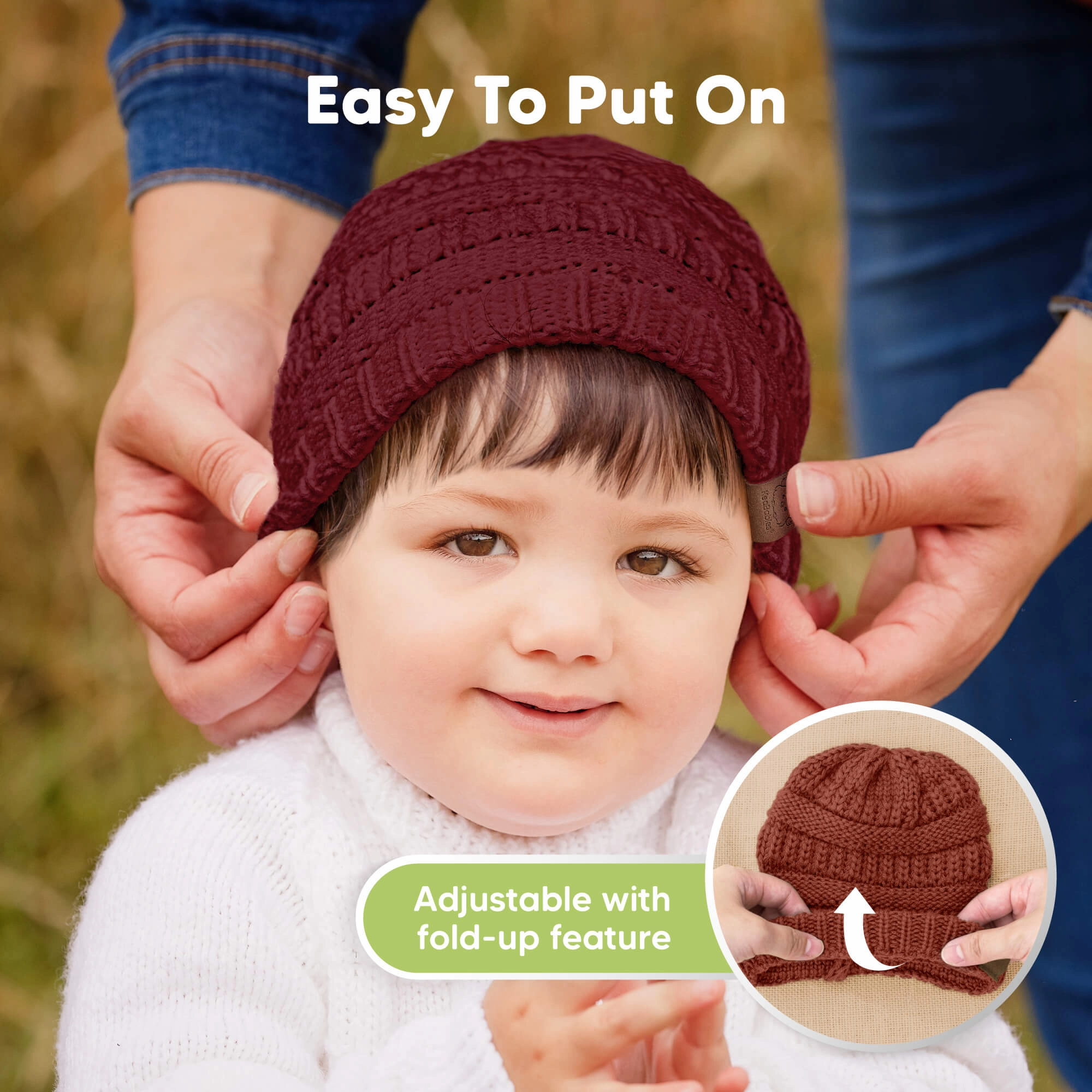 3-Pack Warmzy Baby Beanies (Terracotta, M)