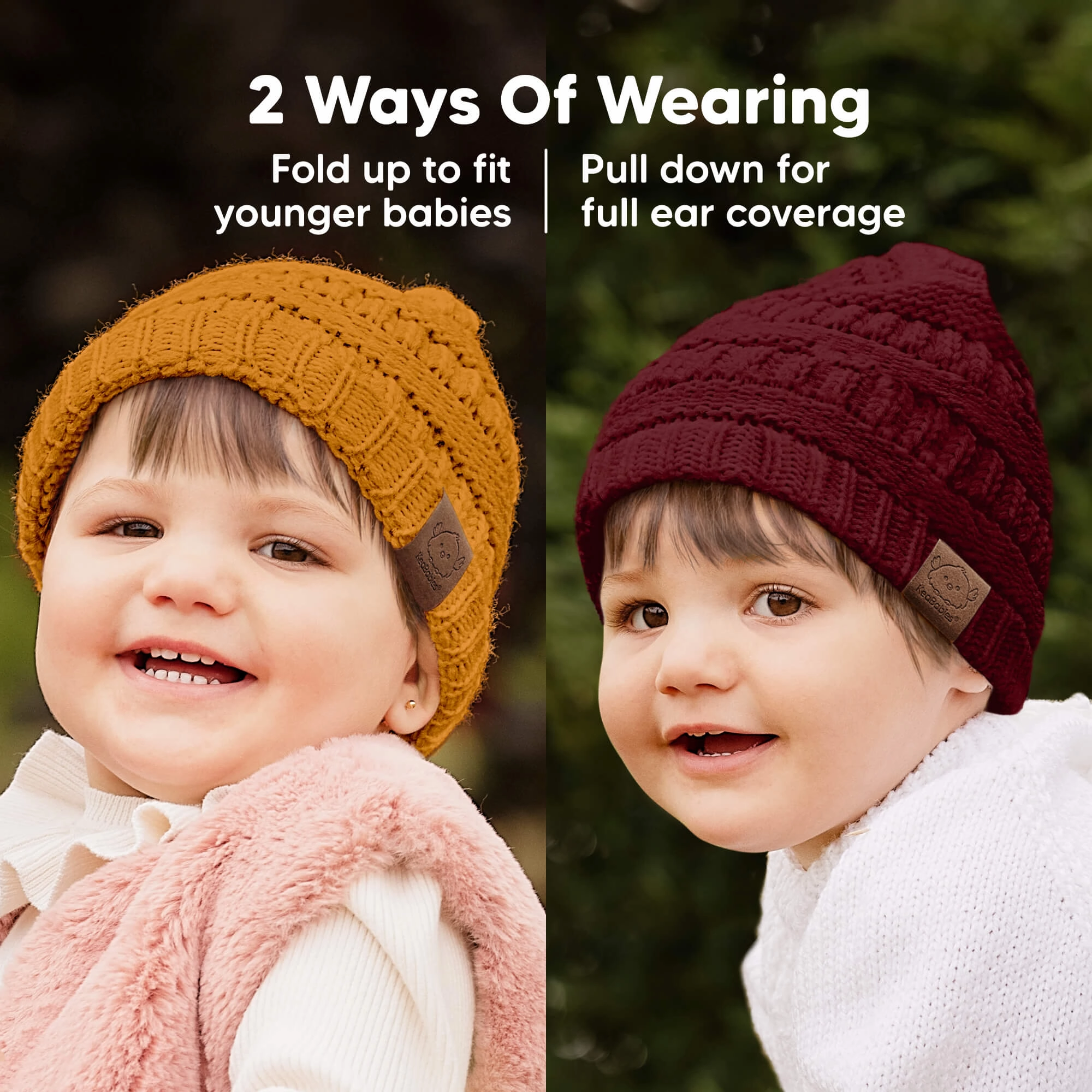 3-Pack Warmzy Baby Beanies (Terracotta, M)