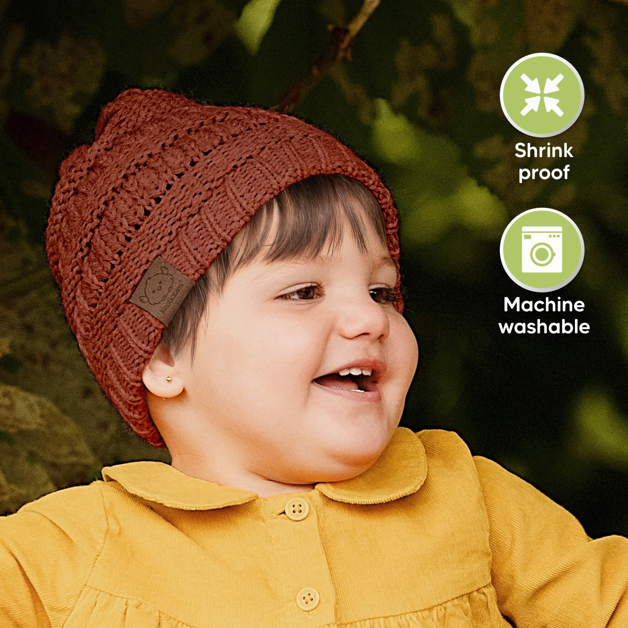 3-Pack Warmzy Baby Beanies (Terracotta, M)