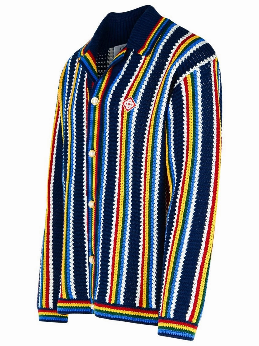 'Crochet' Multicolor Cotton Cardigan
