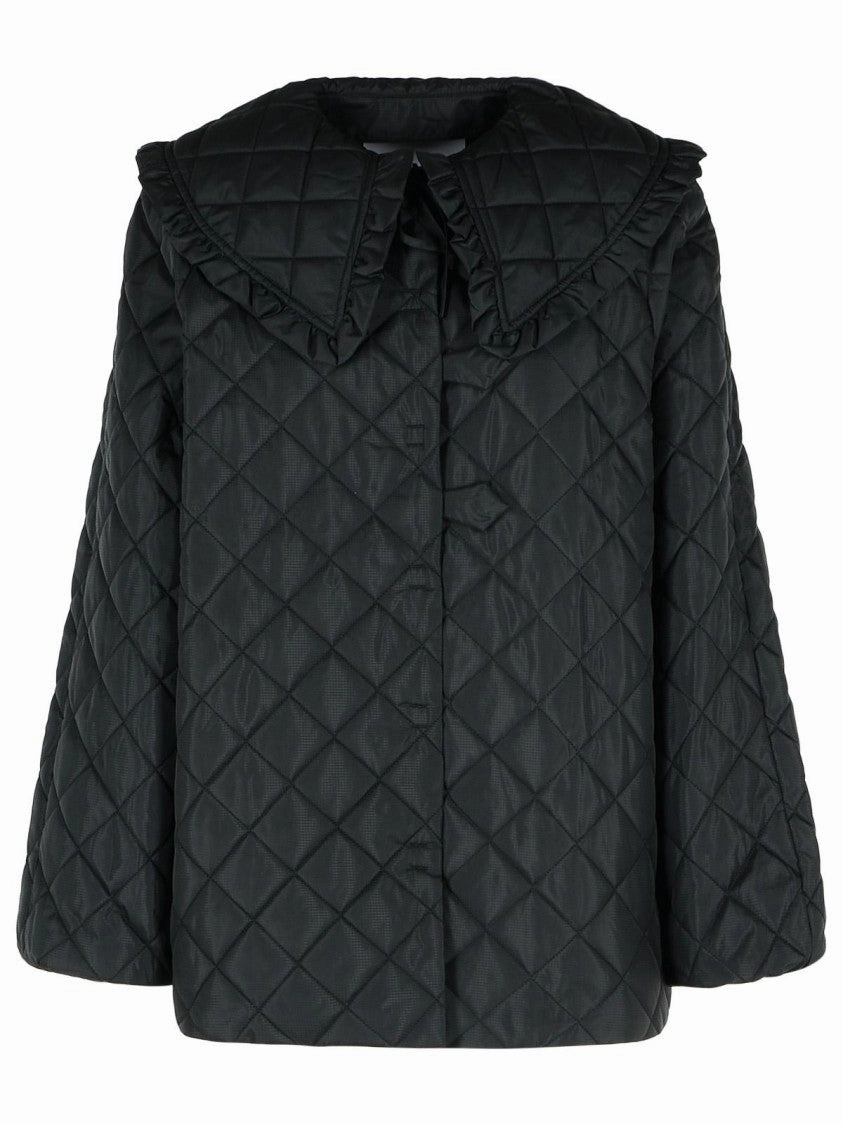 'Quilt' Black Nylon Jacket