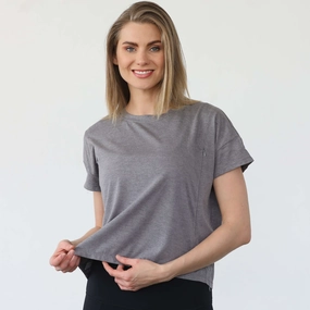 Abigail Short Sleeve Nursing T-Shirt | Dark Gray