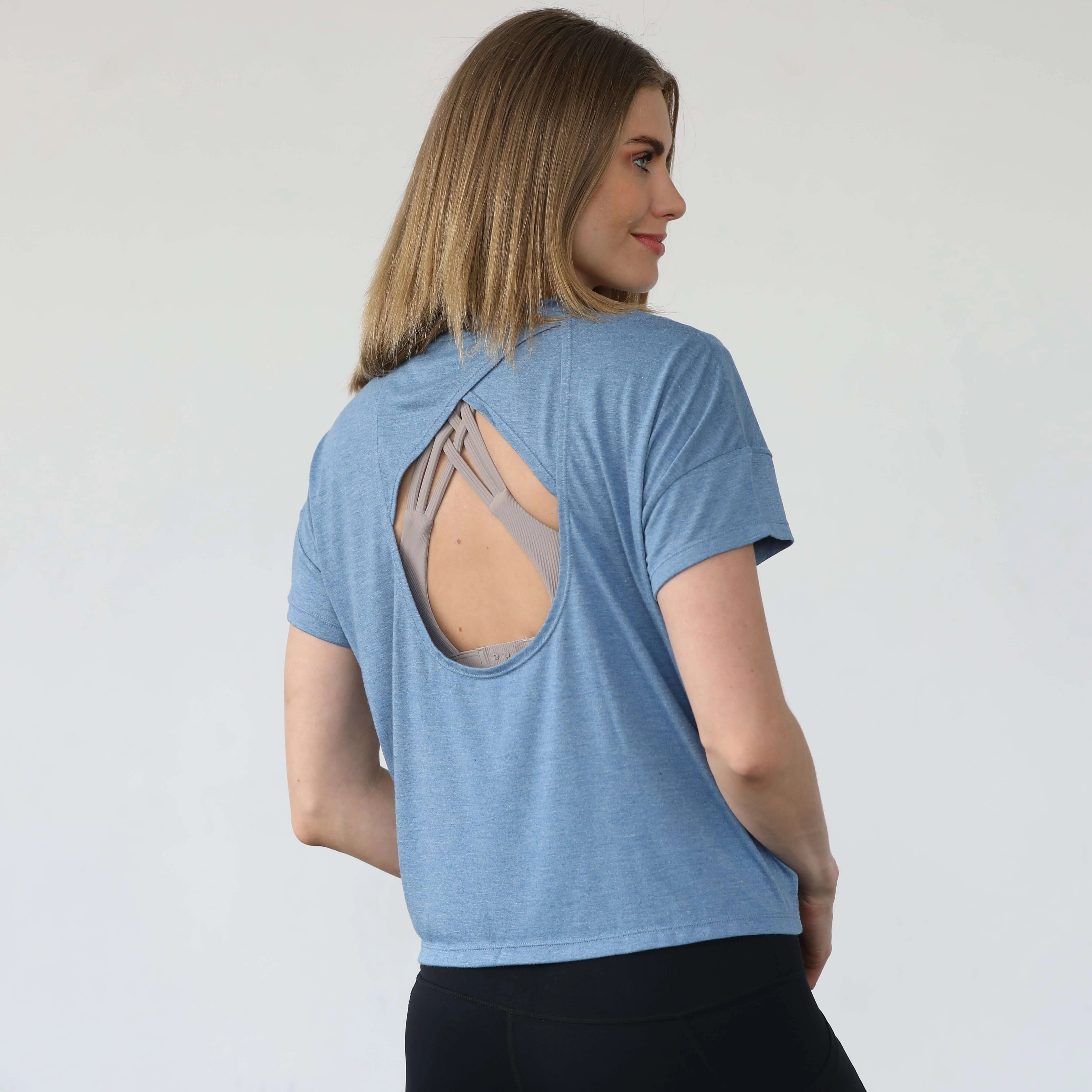 Abigail Short Sleeve Nursing T-Shirt | Pacific Blue