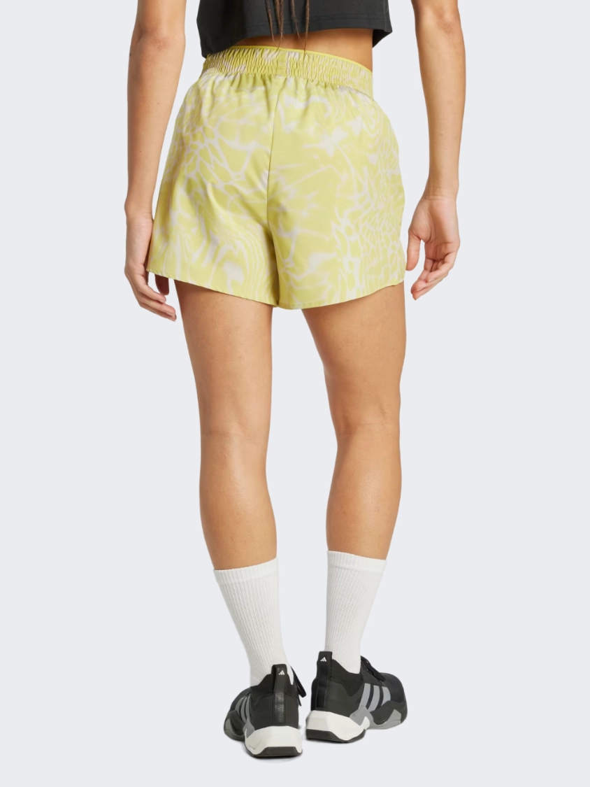 Adidas Min Allover Print Women Training Short Wonder Alumina