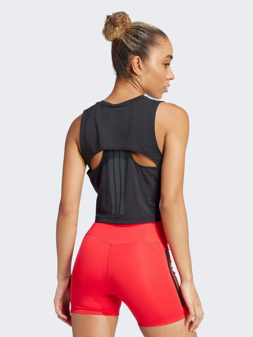 Adidas Power 3 Stripes Boxy Women Training Tank Black