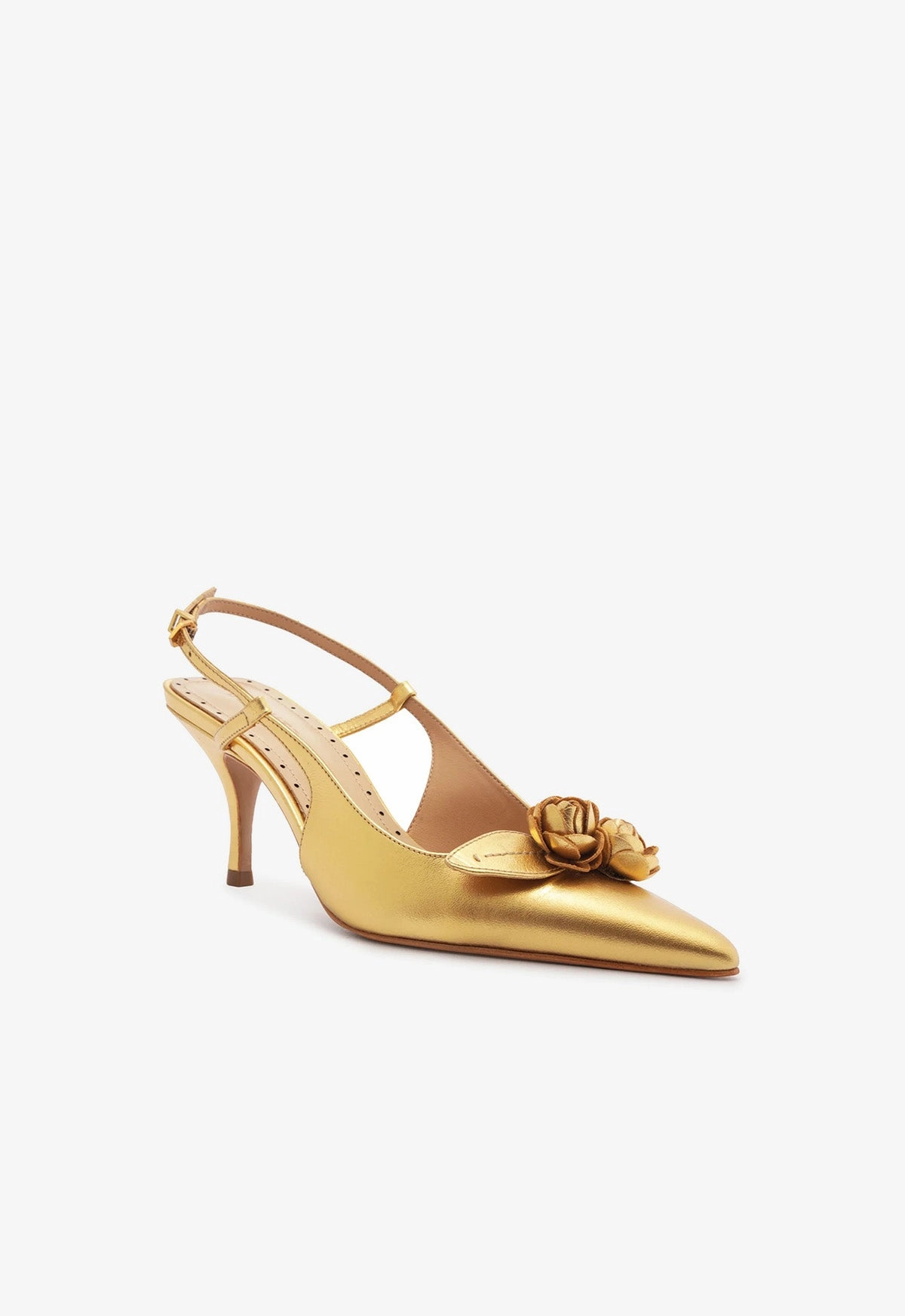 Alma Sling Metallic Leather Pump