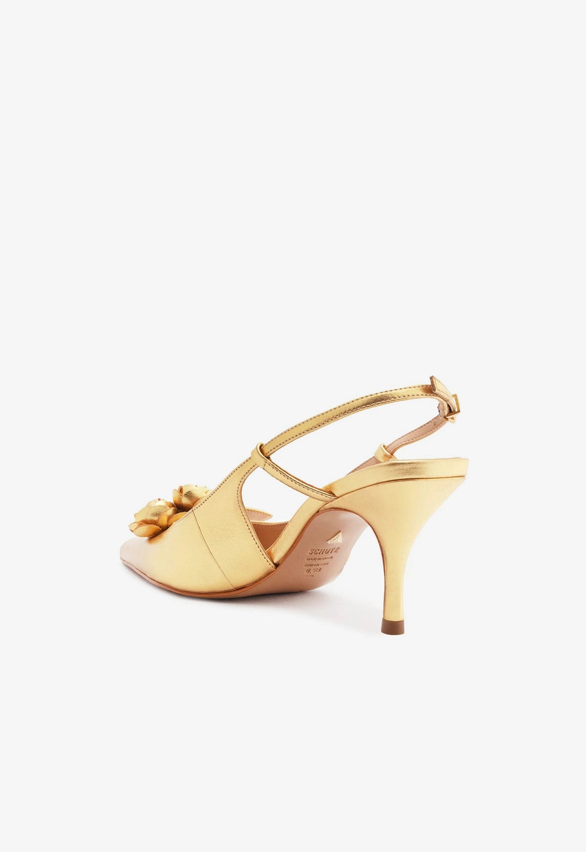 Alma Sling Metallic Leather Pump