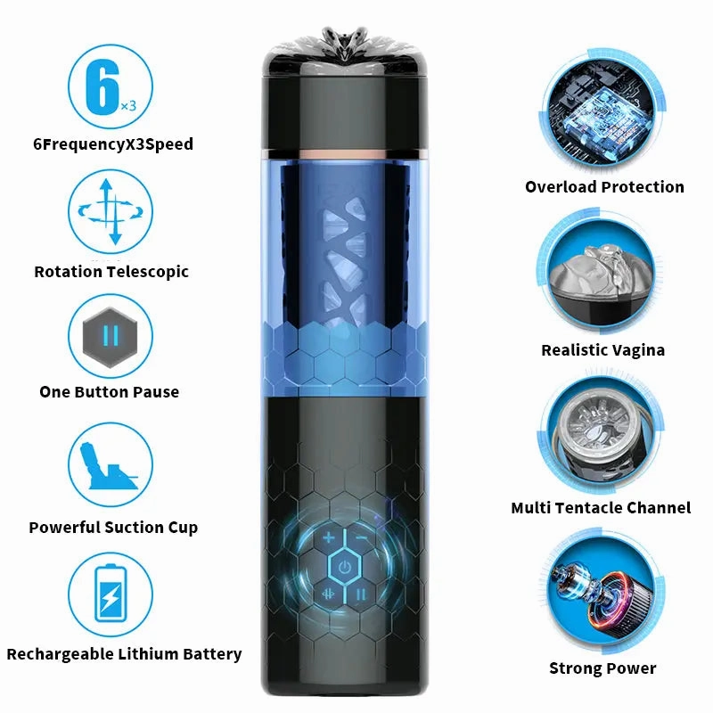 Automatic Rotating Male Masturbator Cup - Quusvik Telescopic Toy for Men
