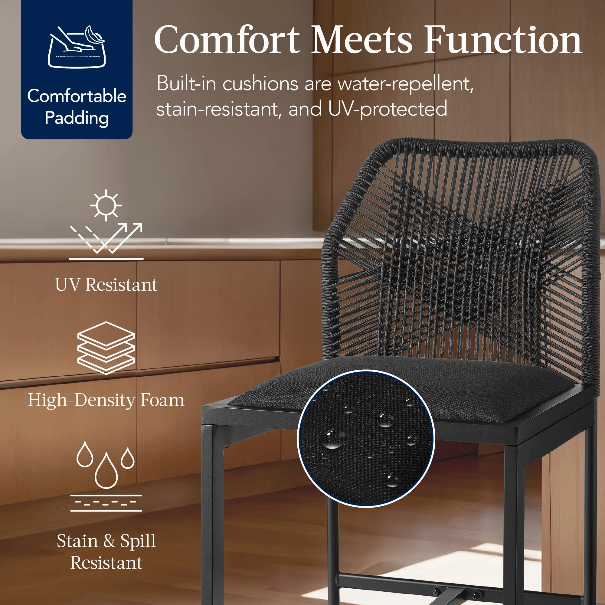 Best Choice Products Set of 2 Indoor Outdoor Counter Height Barstools w/ All-Weather Rope & Aluminum