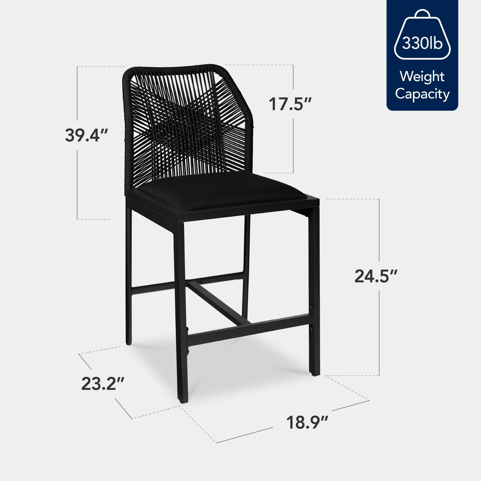 Best Choice Products Set of 2 Indoor Outdoor Counter Height Barstools w/ All-Weather Rope & Aluminum