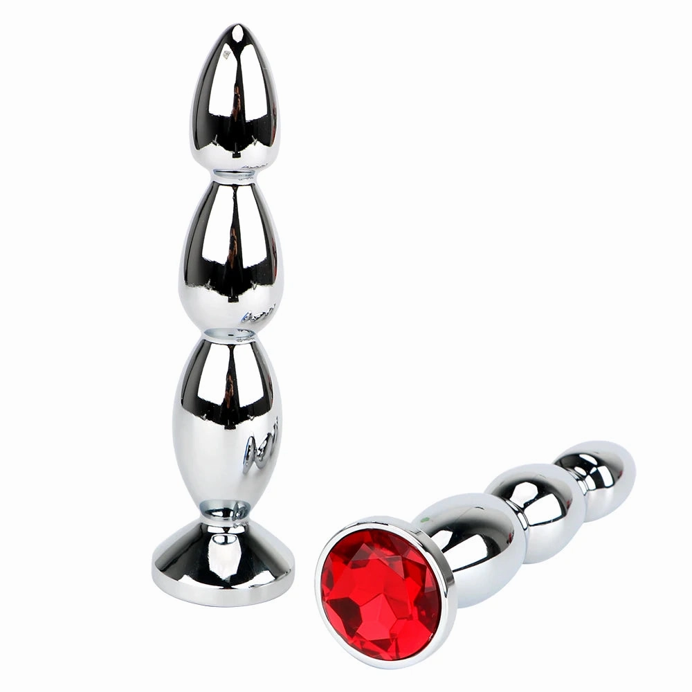 Big Size Jewel Anal Plug Massage Metal Anal Beads for Women & Men