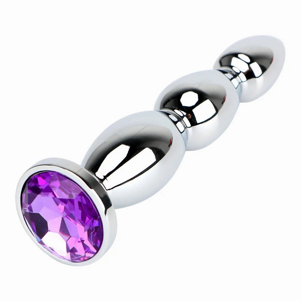 Big Size Jewel Anal Plug Massage Metal Anal Beads for Women & Men