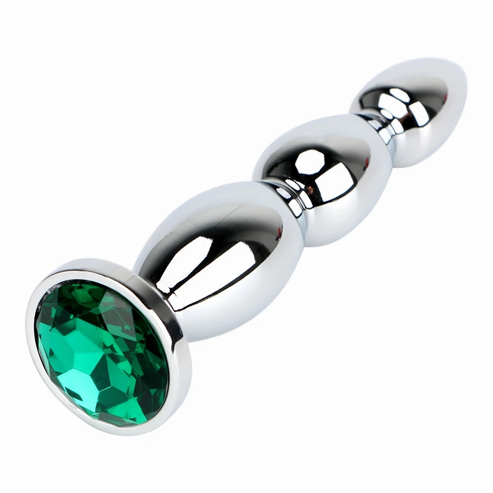 Big Size Jewel Anal Plug Massage Metal Anal Beads for Women & Men