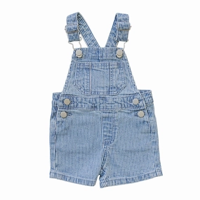 Blue Stripe Short Overalls