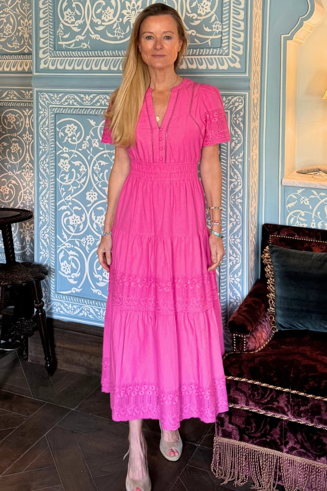 Broderie Sienna Dress | Pink