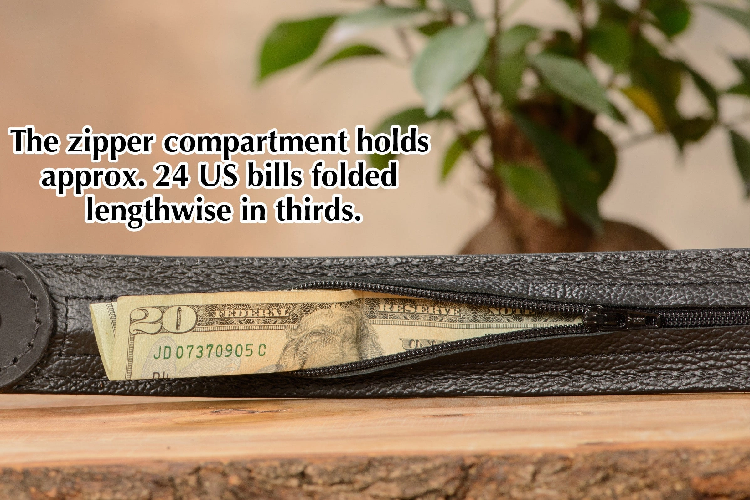Brown Shark Money Belt With 25" Zipper 1.50" Wide