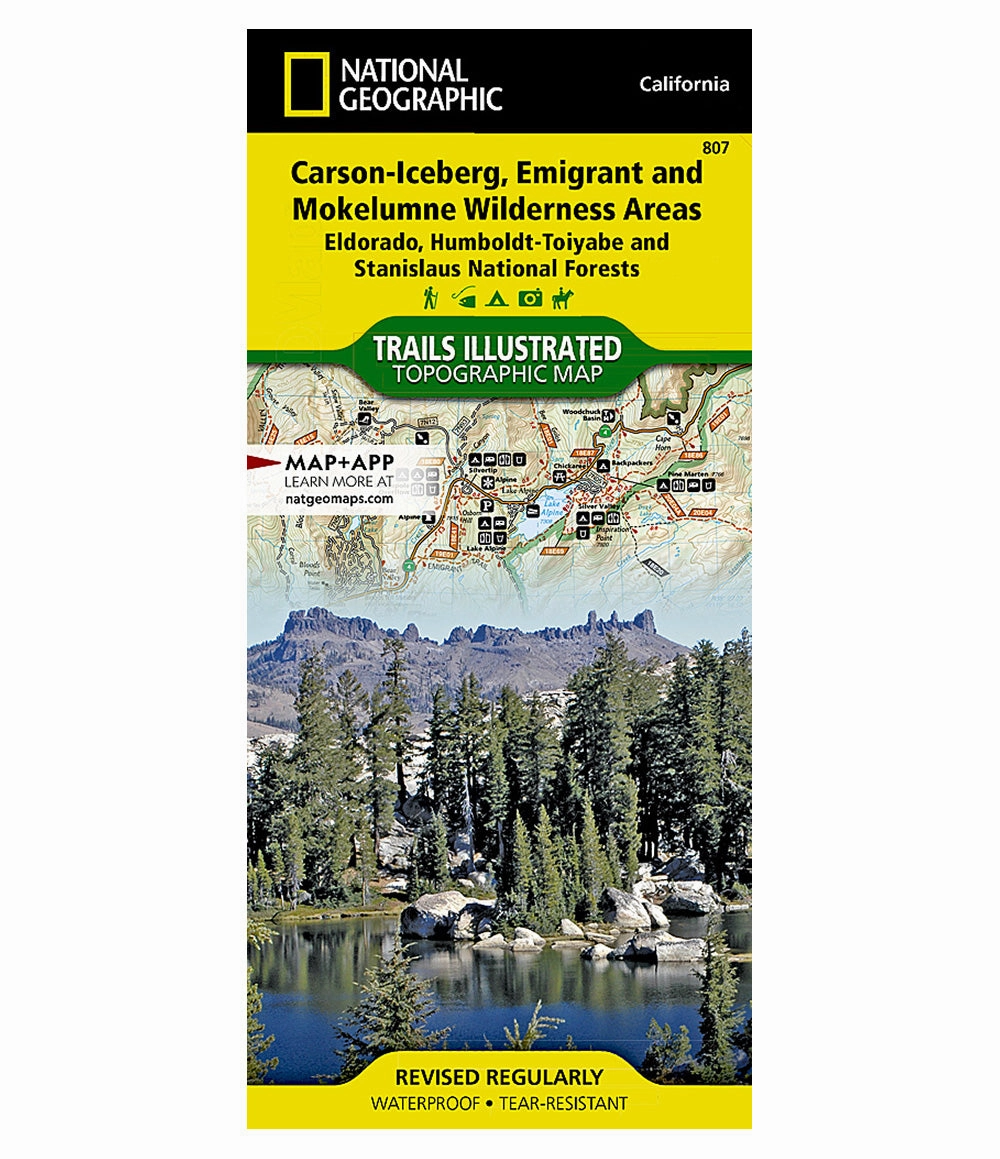 Carson-Iceberg/Emigrant/Mokeleumne Wilderness Map