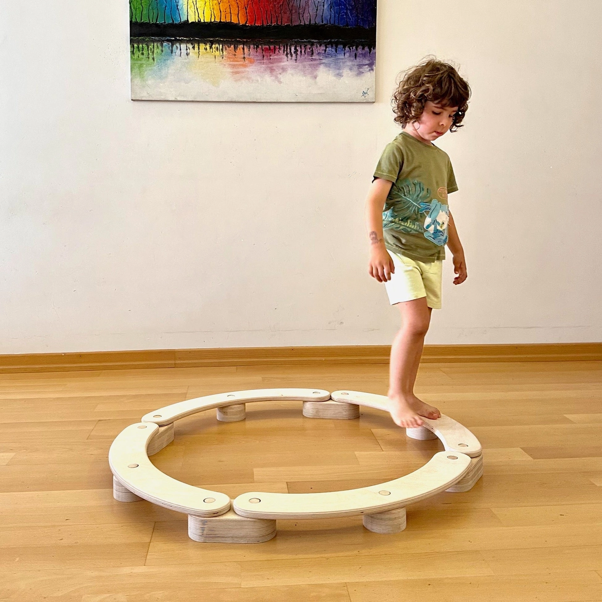 Circular Wooden Balance Beam Set | Montessori