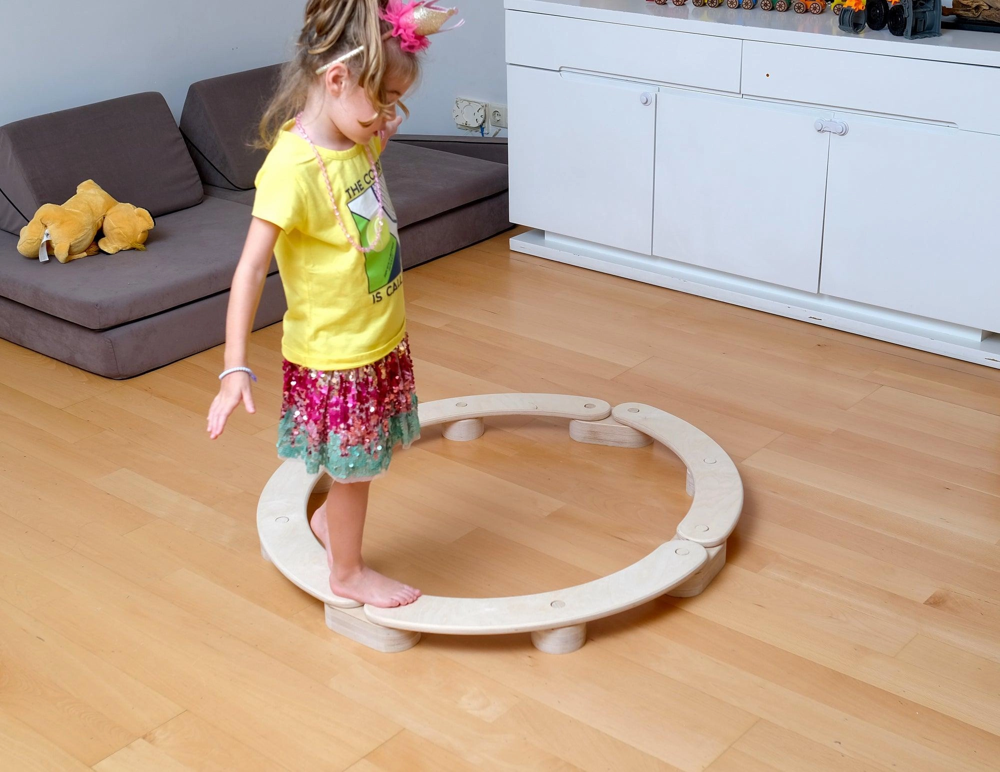Circular Wooden Balance Beam Set | Montessori