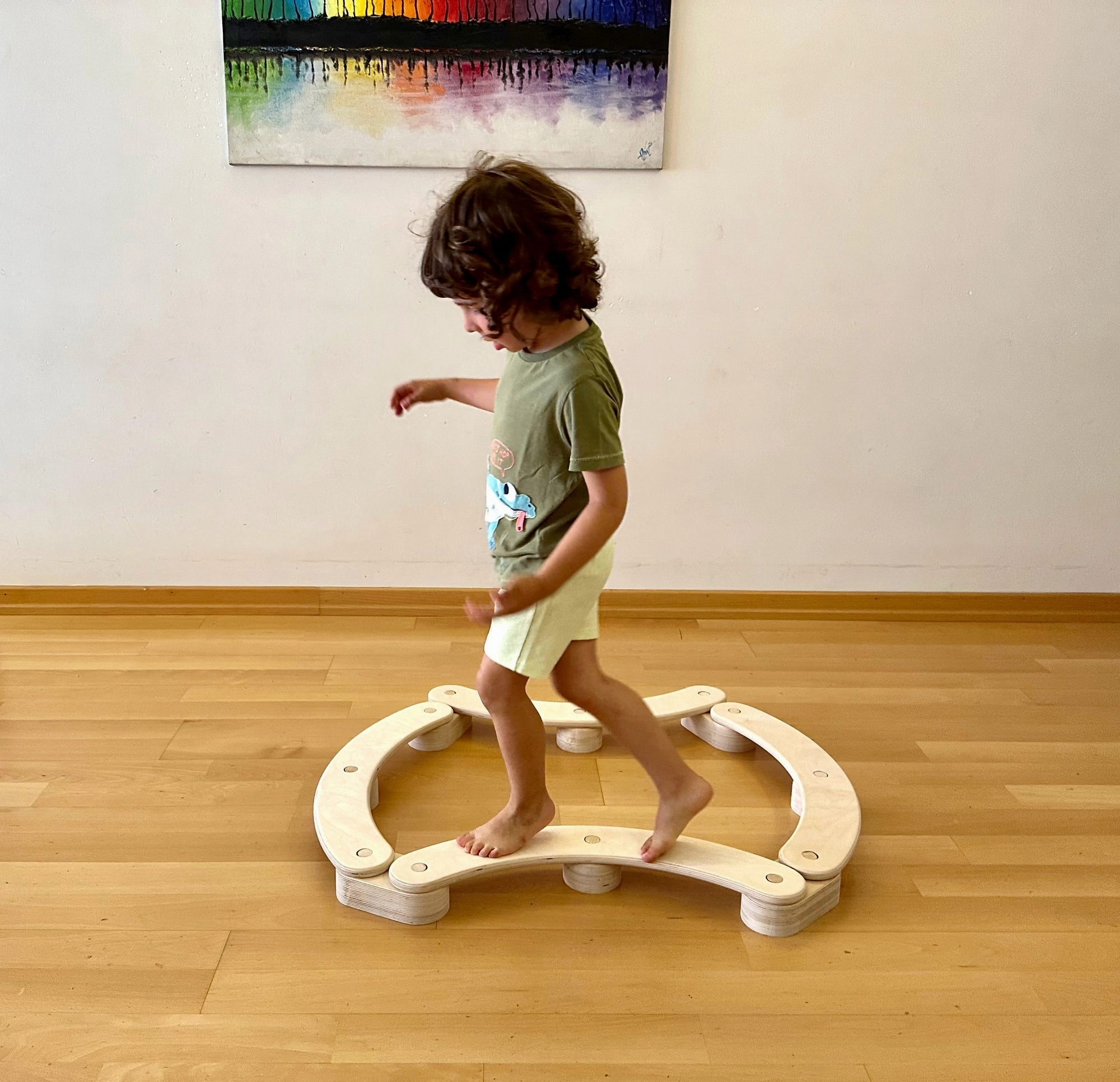 Circular Wooden Balance Beam Set | Montessori