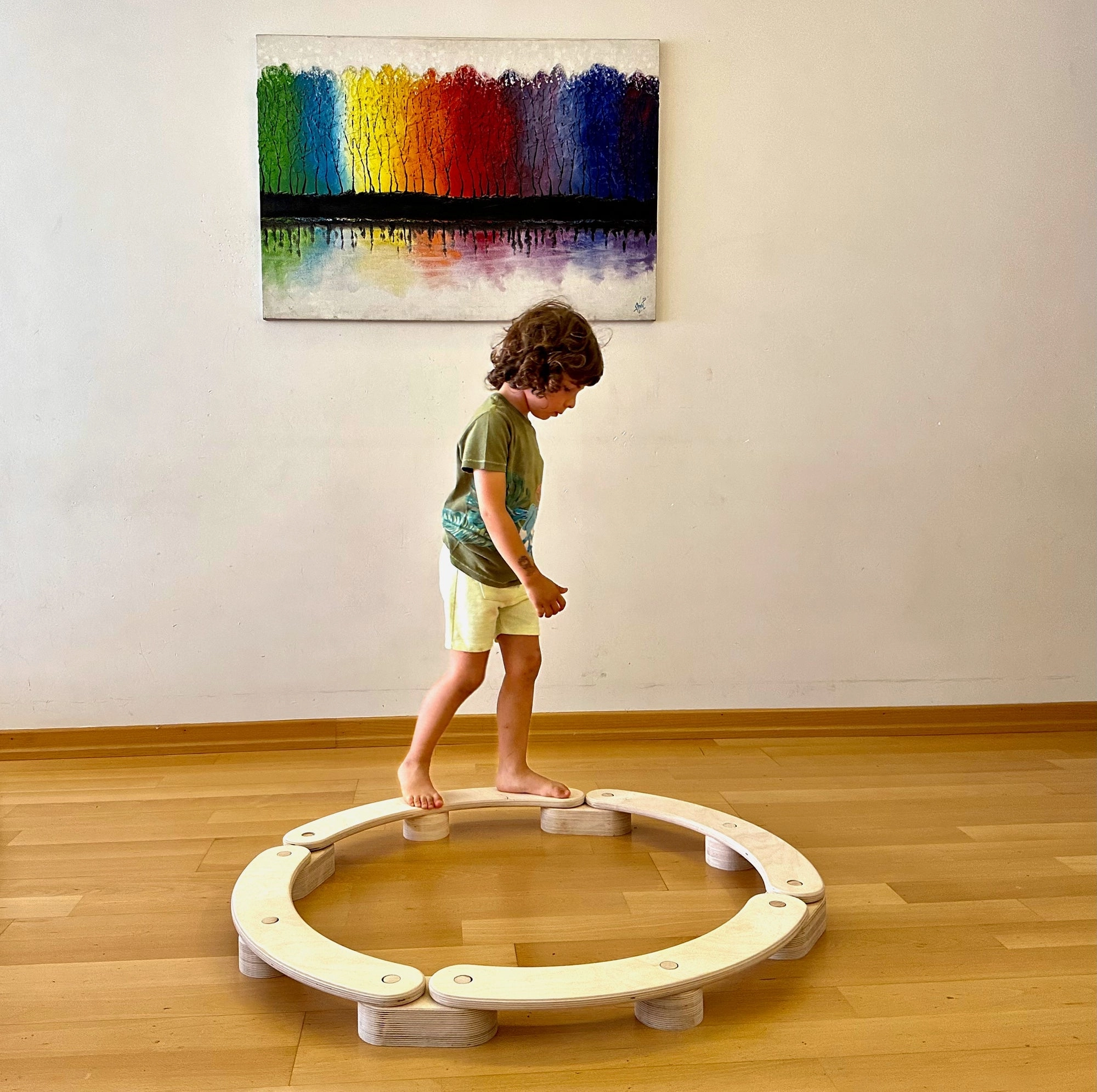 Circular Wooden Balance Beam Set | Montessori