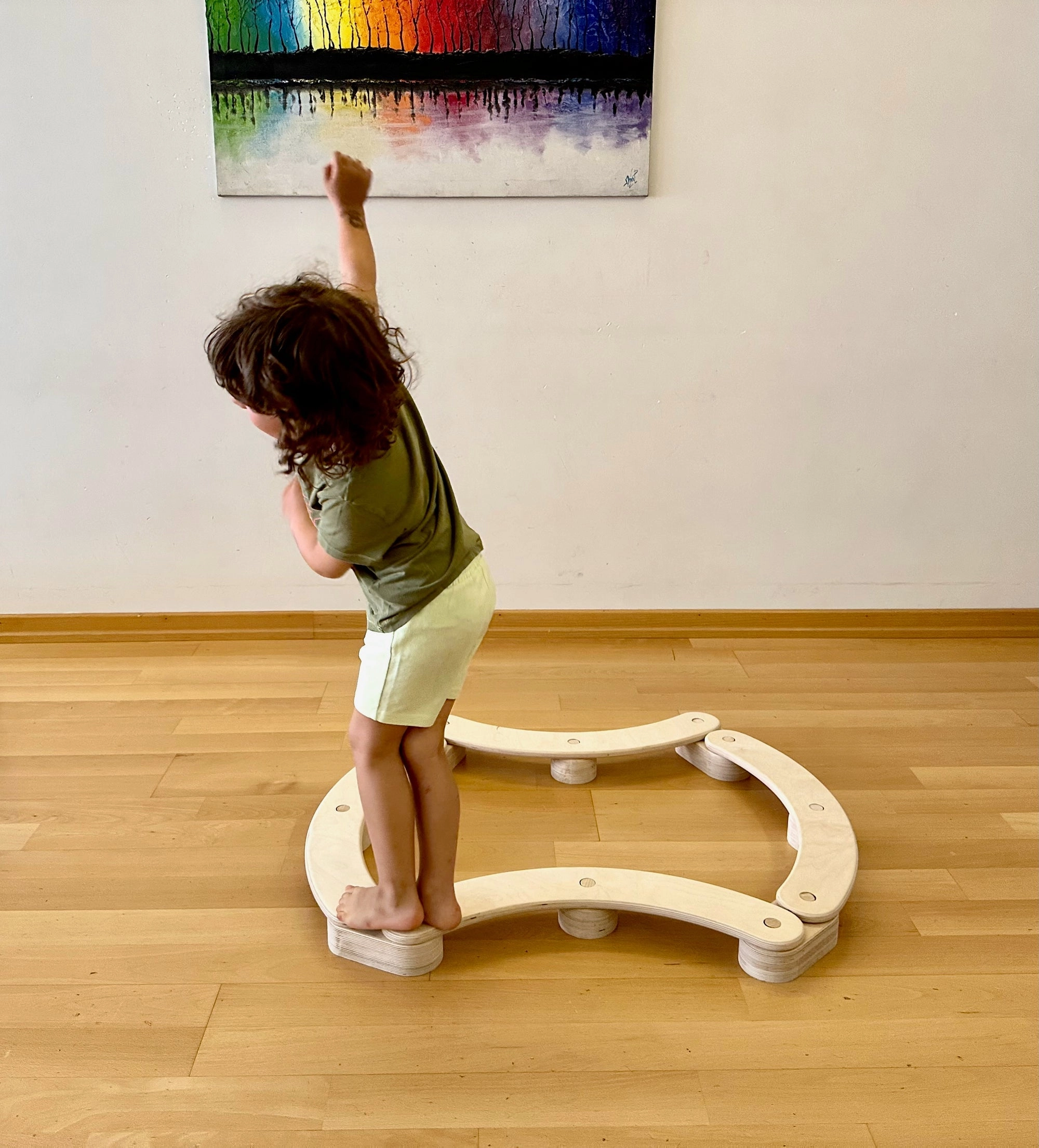 Circular Wooden Balance Beam Set | Montessori