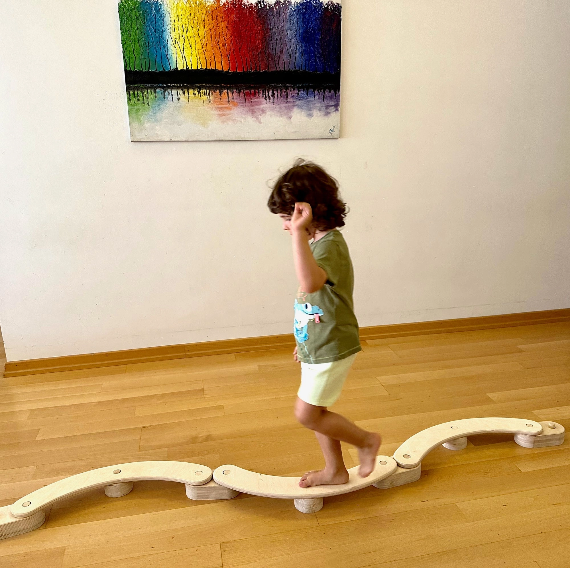 Circular Wooden Balance Beam Set | Montessori