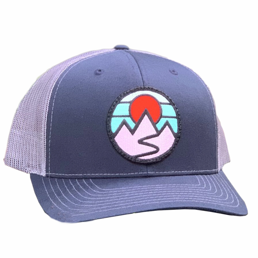 Curved Brim Trucker w/ Mountains