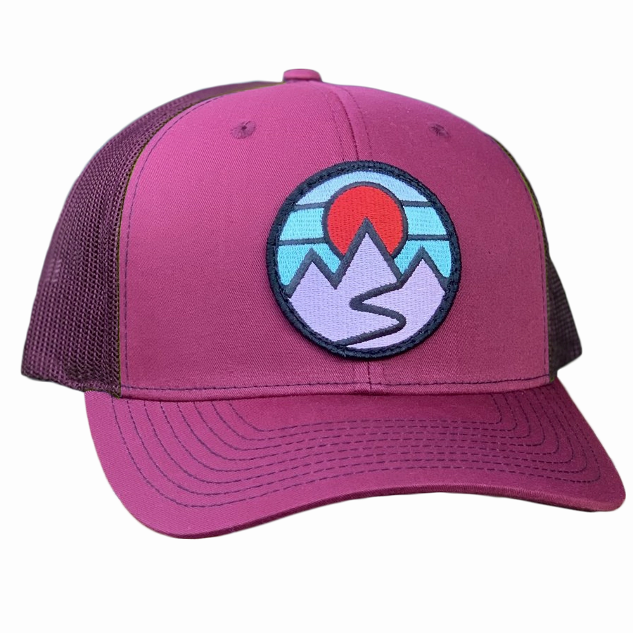Curved Brim Trucker w/ Mountains