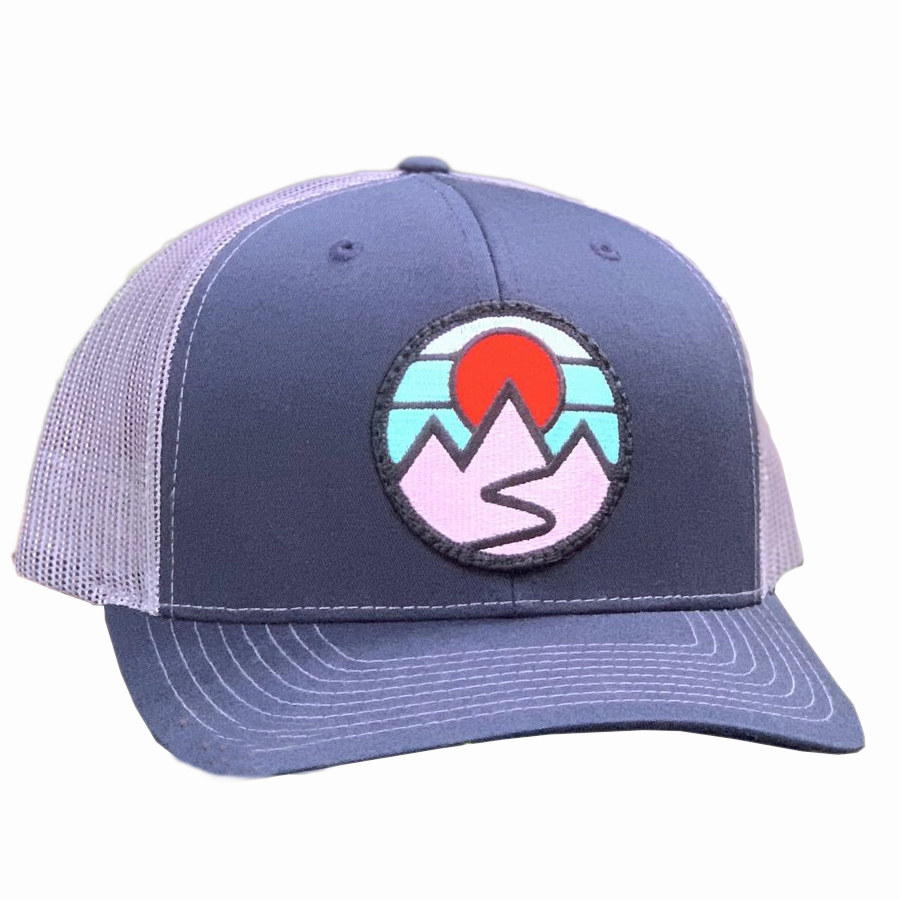 Curved Brim Trucker w/ Mountains