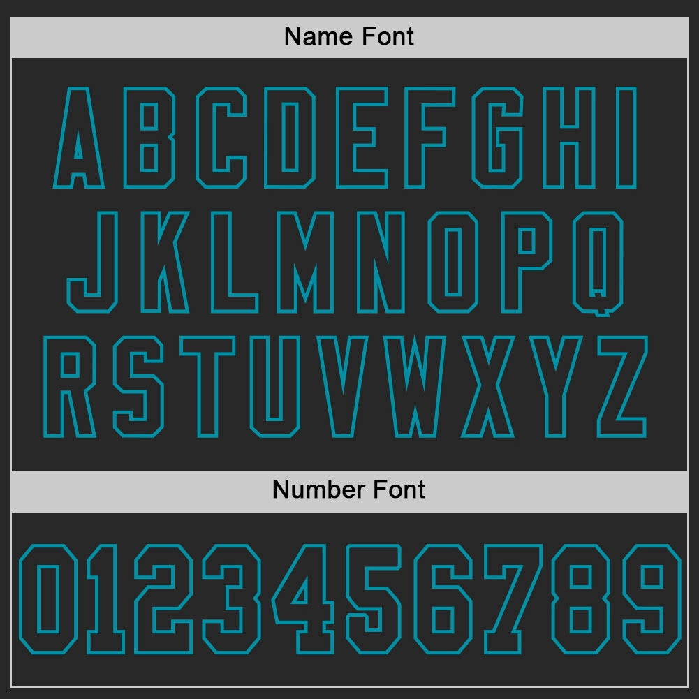 Custom Black Teal Mesh Authentic Throwback Football Jersey