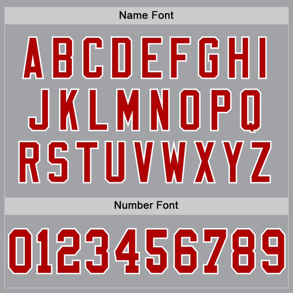 Custom Gray Red-White Mesh Authentic Throwback Football Jersey