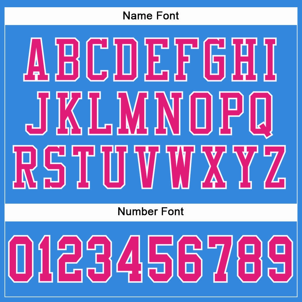 Custom Powder Blue Hot Pink-White Mesh Authentic Football Jersey