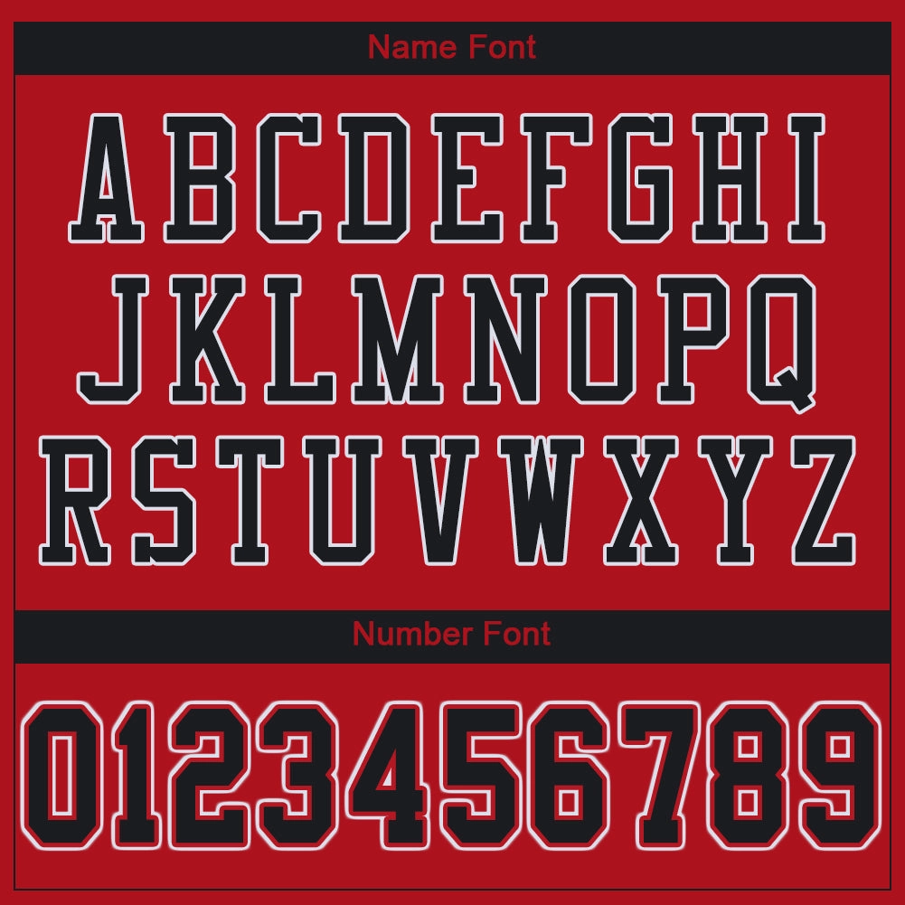 Custom Red Black-White Mesh Authentic Football Jersey