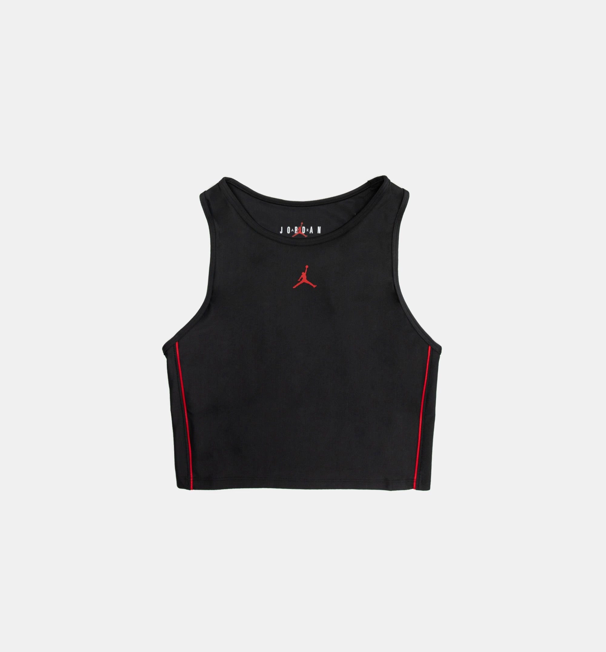 Essential Crop Top Womens Bra - Black/Red