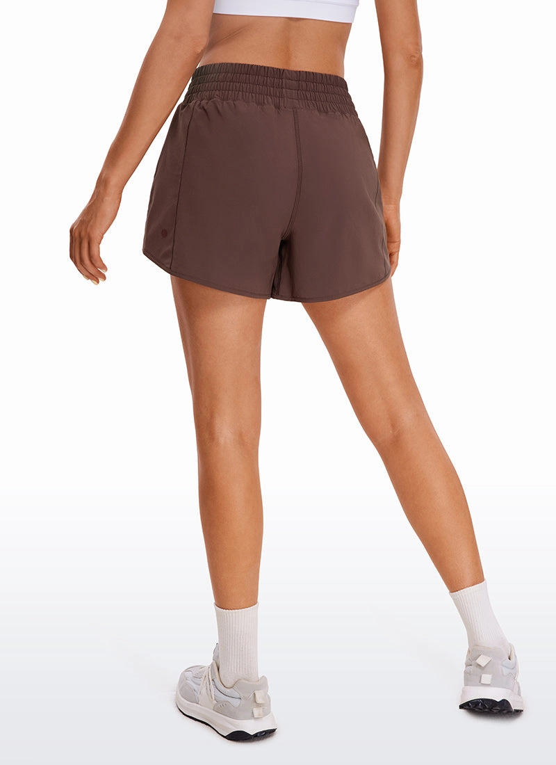 Feathery-Fit Soft High Rise Mesh Liner Shorts with Zip Pockets 4''